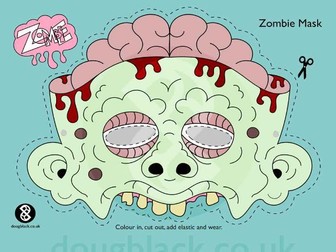 Kids Crafts Fun Zombie Half Mask for Drama Role-play Activities