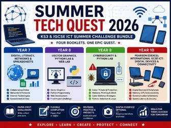 Ready-to-Use Summer Computing Booklets for Years 7–10 – Independent ICT & Computing Challenge Pack