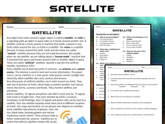 Satellite Reading Comprehension Passage and Questions - PDF