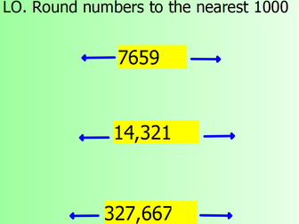 KS2: Rounding to nearest 1000 (Year 5 / 6) and estimating. Active Inspire flipchart