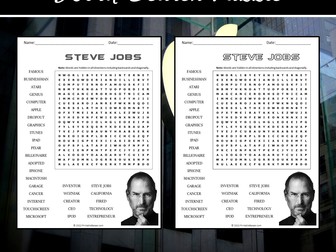 Steve Jobs Word Search Puzzle