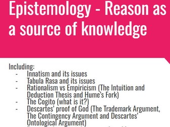 Epistemology - Reason as knowledge