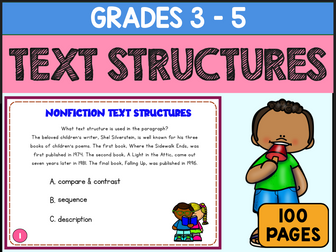 Nonfiction Text Structures Task Cards Engaging Activities