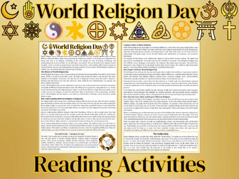 World Religion Day Reading Comprehension