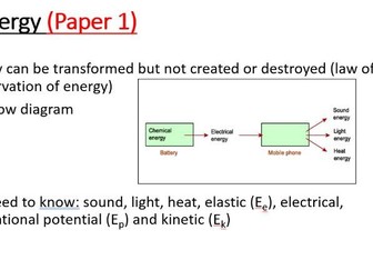 Physics AQA GCSE Paper 1 revision notes and questions