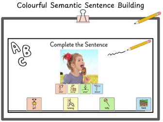 Colourful Semantics Widgit Sentence building worksheets