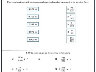 Thousandths as Decimal Equivalent Higher