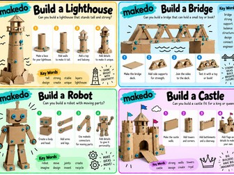 12 Makedo Step by Step Build Challenge Cards