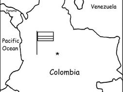 COLOMBIA - printable handouts with map and flag