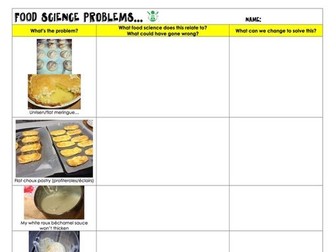 Food Science Problems/Mistakes REVISION/COVER lesson