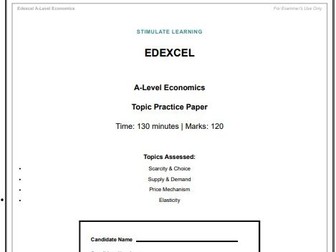 Edexcel A-Level Economics - 4 Topic Practice Paper