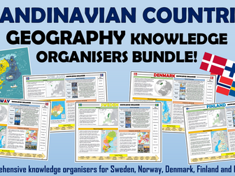 Scandinavian Countries - Geography Knowledge Organisers Bundle!