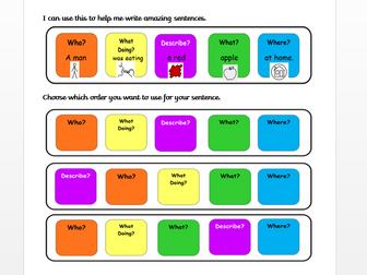 Colourful semantics desk mat
