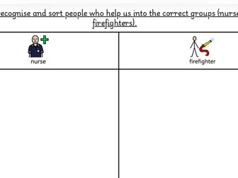 People who help us- Sorting activity