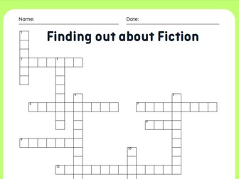 Finding out about Fiction - Crossword Puzzle