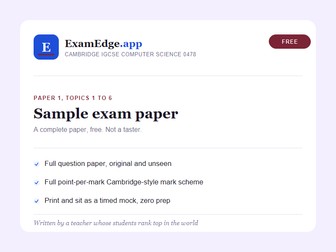A COMPLETE 0478 PAPER 1, FREE. NOT A TASTER, NOT A SAMPLE OF A SAMPLE.