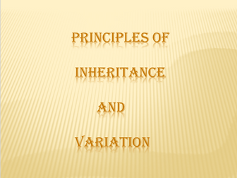 PRINCIPLES OF INHERITANCE AND VARIATIONS PART-1