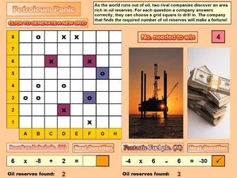Petroleum Panic Negative Number Activity and Game