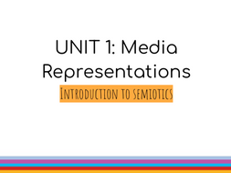 BTEC LEVEL 3 Media Extended Diploma Media: UNIT 1: Media Representations | Intro to semiotics