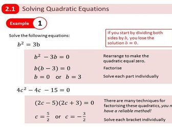 New Edexcel A Level Year 1 - Chapter 2 Quadratics