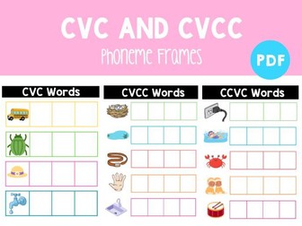 CVC, CVCC and CCVC Phoneme Frames