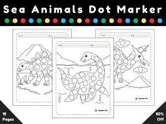 Dinosaure Dot Markers Coloring Pages :  Fun and Creative for Toddler