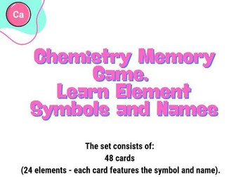 Chemistry Memory Game: Learn Element Symbols and Names