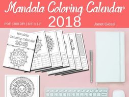 Mandala Coloring Calendar 2018