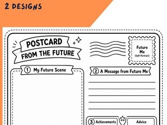 All about me - Postcard bulletin board design and worksheets