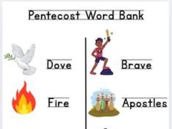 Pentecost Word Bank - Key Religious Vocabulary for RE Lessons in EYFS and KS1"
