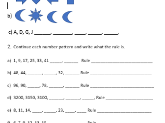 Patterns and Sequences (Shape and Number)