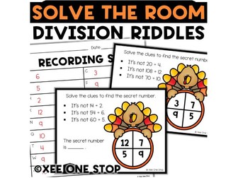 Division Facts to 12 Riddles Solve the Room