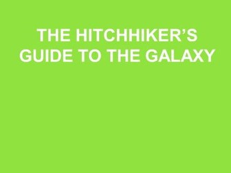 The Hitchhiker's Guide to the Galaxy front cover and opening passage