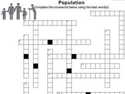 POPULATION Crossword Puzzle w/ answer key (version 2) (Cambridge A