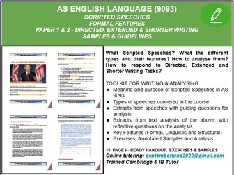 FEATURES AND WRITING OF SCRIPTED SPEECHES: CAIE AS ENGLISH LANG (9093)