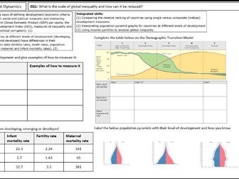 Edexcel B GCSE Geography Revision Booklet & Lesson Paper 1 Topic 2 Development India Case Study