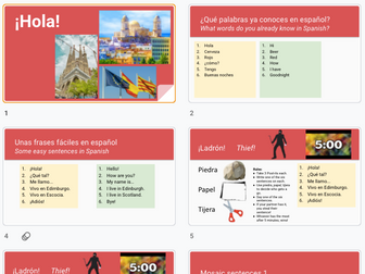 Spanish first lesson of the year activities