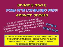 Daily Oral Language Plus -- CCSS Aligned -- Writing, Grammar and More