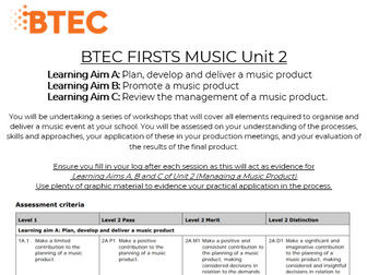 BTEC First Music - Unit 2 Managing a Music Product Log Book