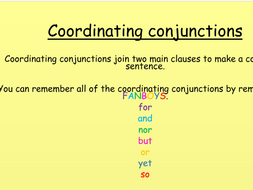 Coordinating conjunctions KS1