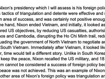 D1 / A** Watergate Means Nixon Presidency Failure Full Essay