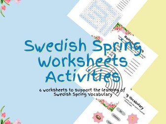 Swedish Spring Worksheets Activity