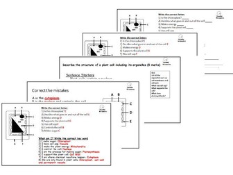 Plant Cells – Complete KS3 Lesson with 10 Differentiated Worksheets & Answers