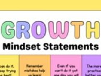Growth Mindset Word Mat