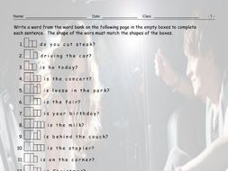Present Simple Question Words Sentence Shapes