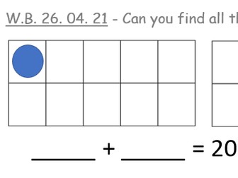 Year 1 - Number Bonds to 20 Worksheets (Differentiated)