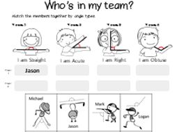 Types of Angles Worksheet (Straight, Acute, Right, Obtuse) Geometry