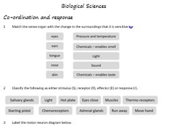 Year 9 Science worksheets