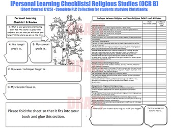[Personal Learning Checklists] Religious Studies Short-Course (NEW OCR B) (J125) - Christianity (4 PLCs)