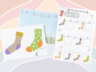 Maths - Silly Sock Sorting (matching, & pairs)